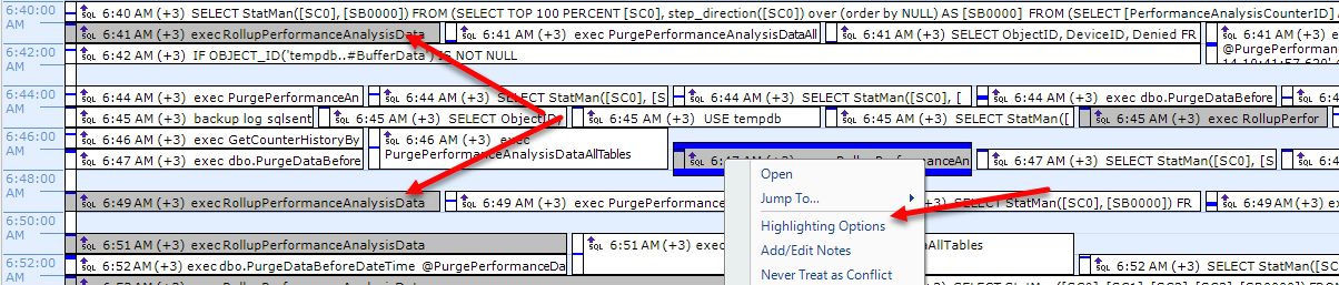 Navigating to Highlighting Options